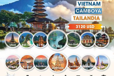 VIAJE POR VIETNAM, CAMBOYA, TAILANDIA Y BALI  – 23 DIAS 22 NOCHES