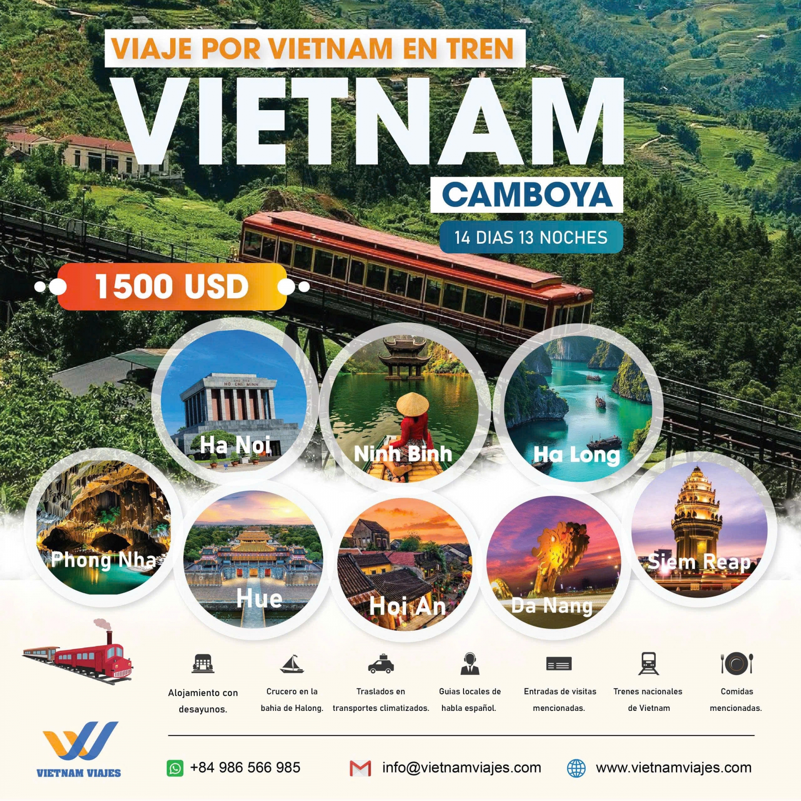  VIAJE PATRIMONIAL EN VIETNAM EN REGULAR -  14 DIAS 13 NOCHES