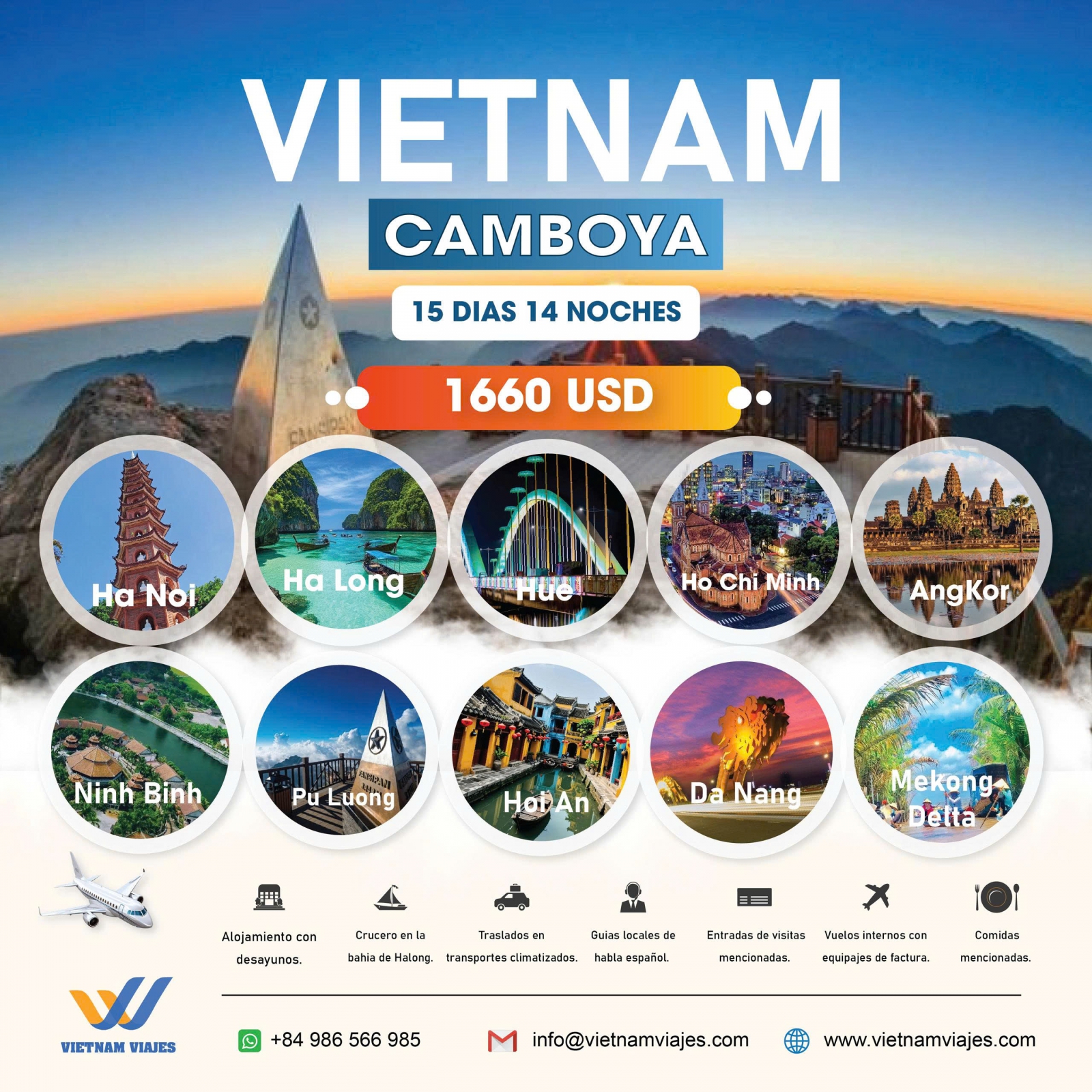 VIAJE POR VIETNAM Y CAMBOYA EN REGULAR -  15 DIAS 14 NOCHES